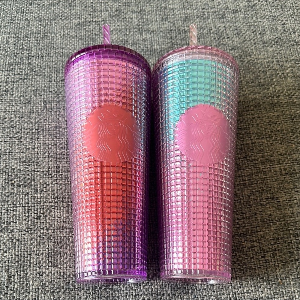 NWT Starbucks Purple and Pink Tumbler Set